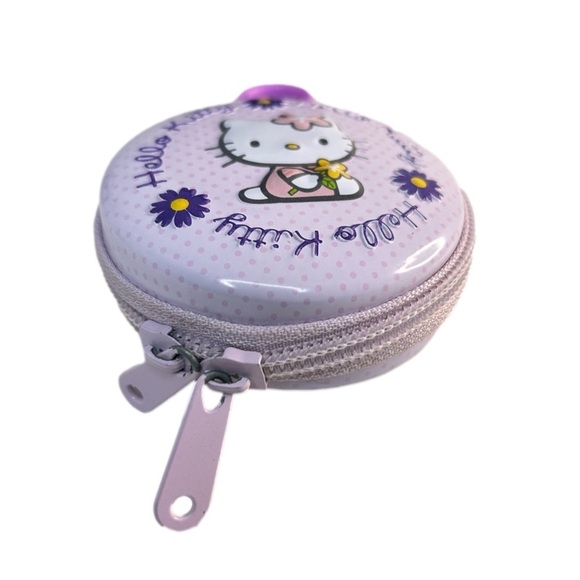Hello Kitty Tin Key Chain Backpack Tag Zipper Purse Pouch - Picture 4 of 9